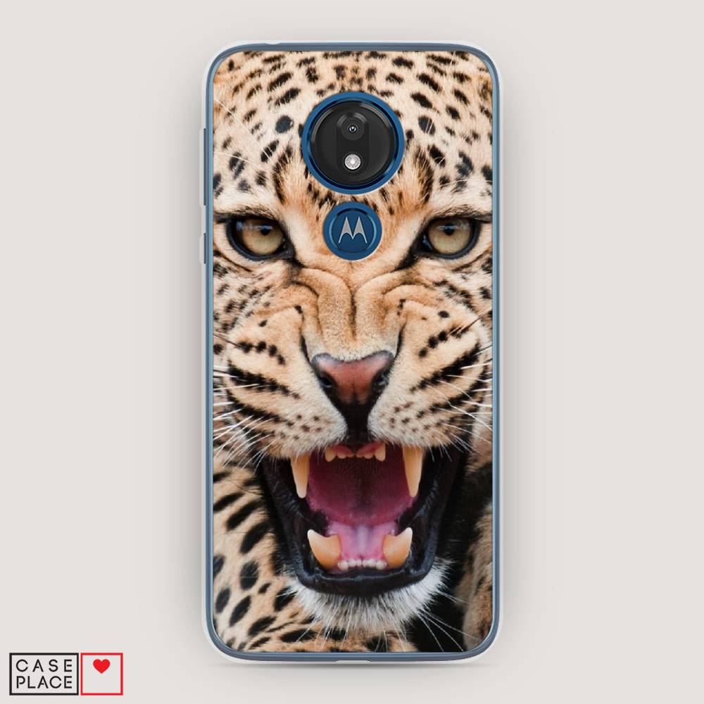 

Чехол для Motorola Moto G7 "Леопард 3d", Бежевый;черный, 241150-6