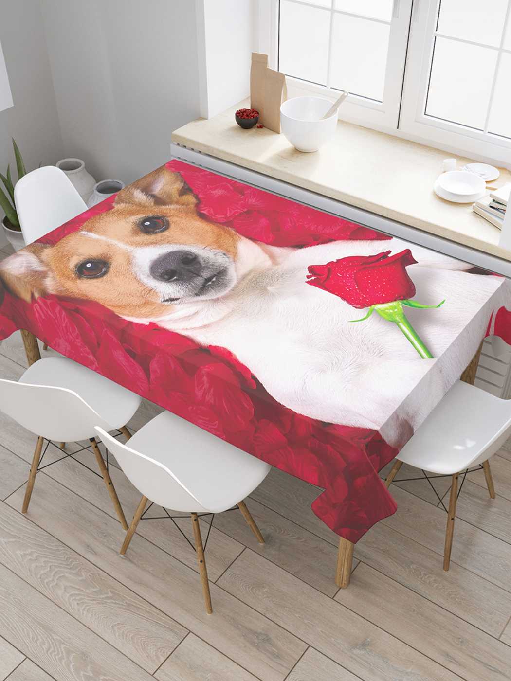 

Скатерть прямоугольная JoyArty "Зая, я тебя люблю" из оксфорда, 120x145 см, Желтый, Зая, я тебя люблю