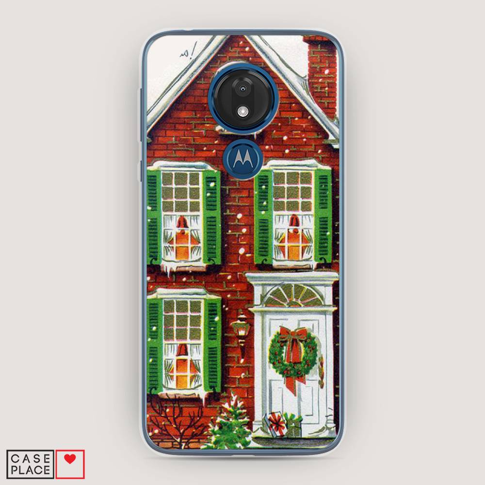 

Чехол для Motorola Moto G7 "Рождественский дом", Зеленый;красный;белый, 241150-5