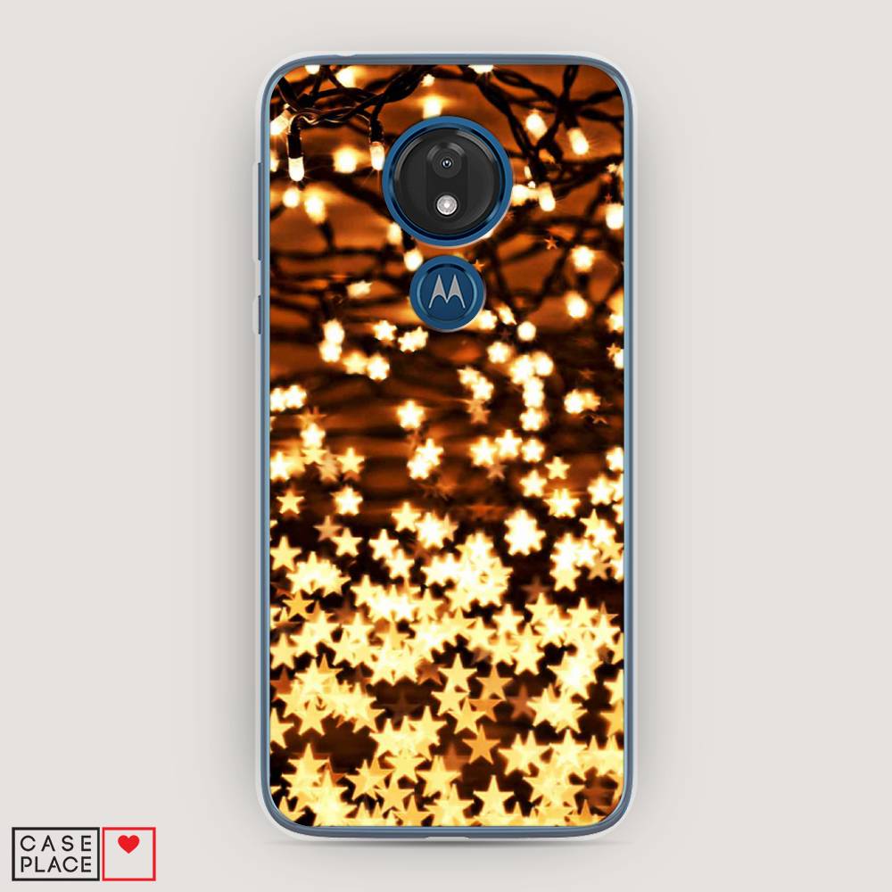 

Чехол для Motorola Moto G7 "Новогодняя гирлянда", Золотистый, 241150-5