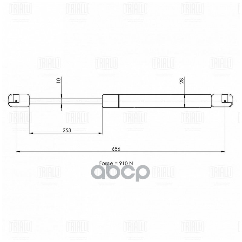 фото Амортизатор (упор) для а/м vw transporter t4 (90-) после 92 г.в. (крышки багажника с с/о) trialli