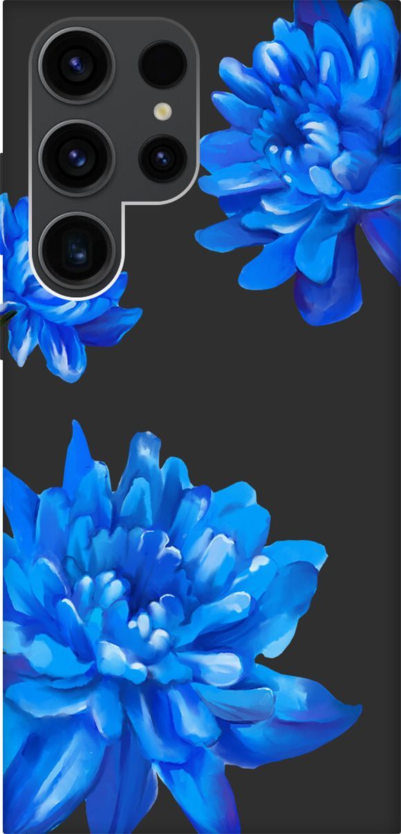 

Чехол на Samsung Galaxy S23 Ultra "Amazing Asters" черный, Черный;голубой, 158350