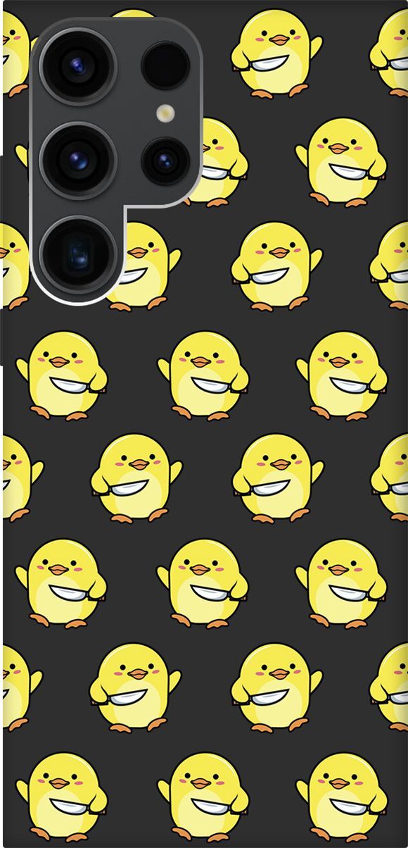 

Чехол на Samsung Galaxy S23 Ultra "Chick With Knife" черный, Черный;желтый, 158350