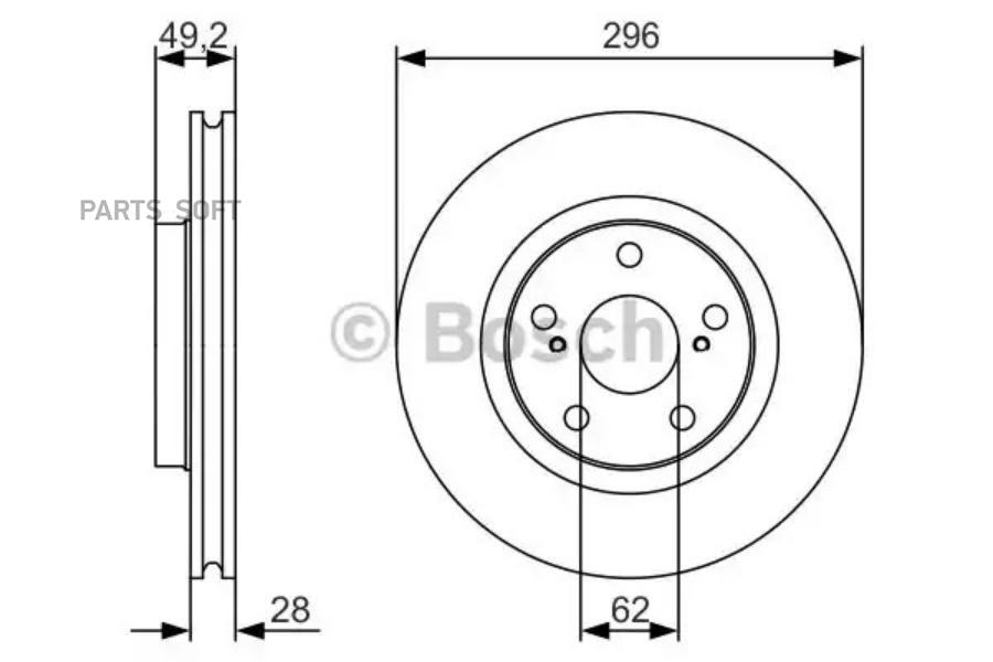 

Тормозной диск Bosch комплект 1 шт. 0986479S22