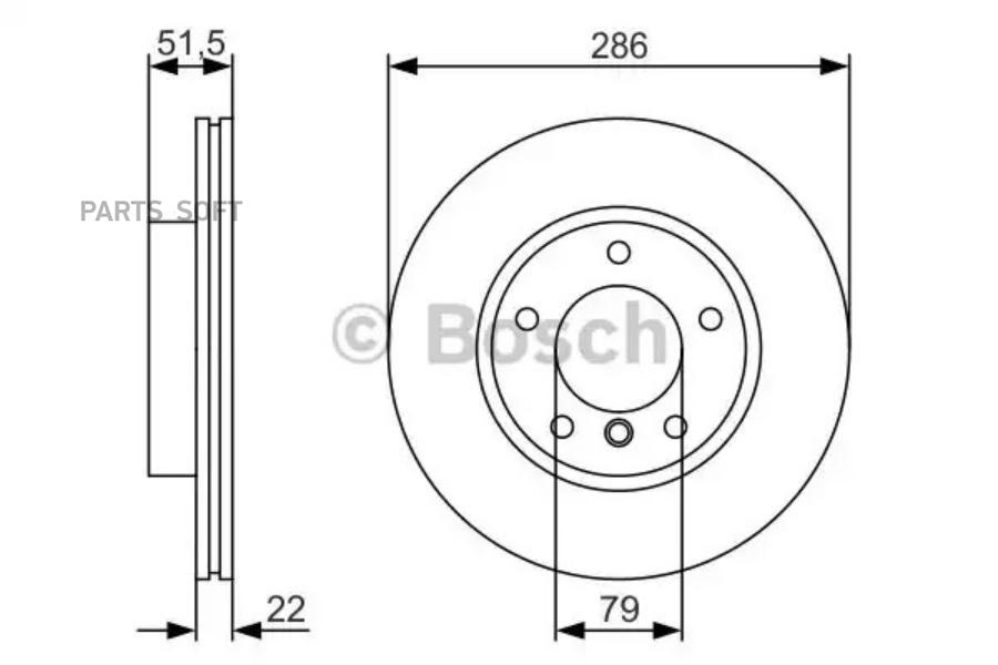 

Тормозной диск Bosch комплект 1 шт. 0986479S10