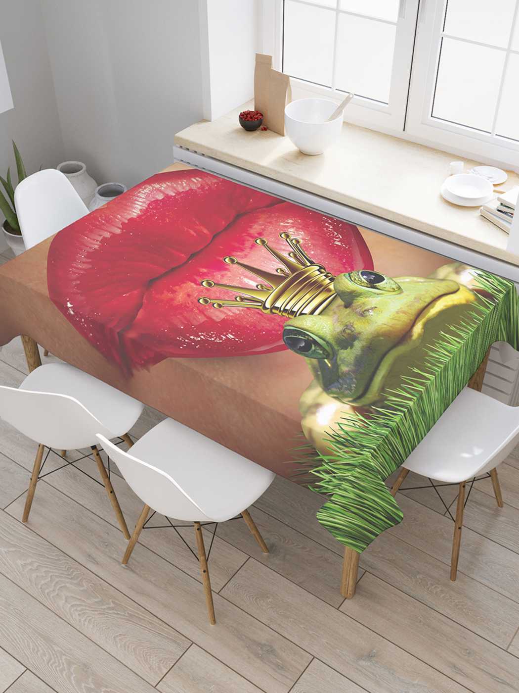 

Скатерть прямоугольная JoyArty "Поцелуй лягушки" из оксфорда, 120x145 см, Коричневый, Поцелуй лягушки