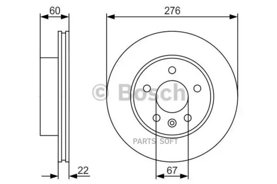 

Тормозной диск Bosch комплект 1 шт. 0986479R95