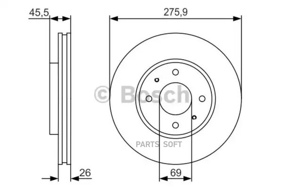

Тормозной диск Bosch комплект 1 шт. 0986479R94