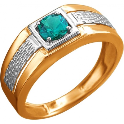 Кольцо из красного золота с изумрудом р. 20,5 Эстет 01Т2112492Р-1