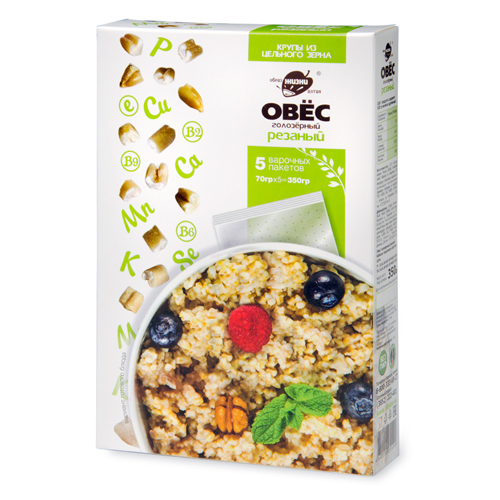 

Овес Голозерный Резаный Образ Жизни В Варочных Пакетиках 350 Г (2шт.), 10055506