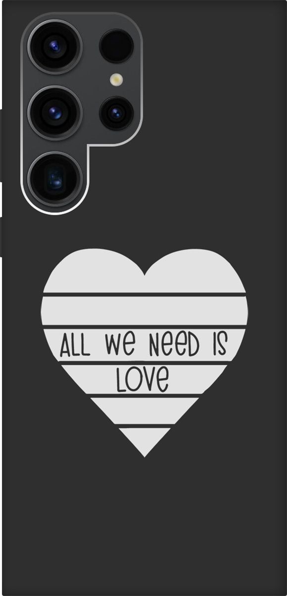 

Чехол на Samsung Galaxy S23 Ultra "All We Need is Love W" черный, Черный;белый, 158349
