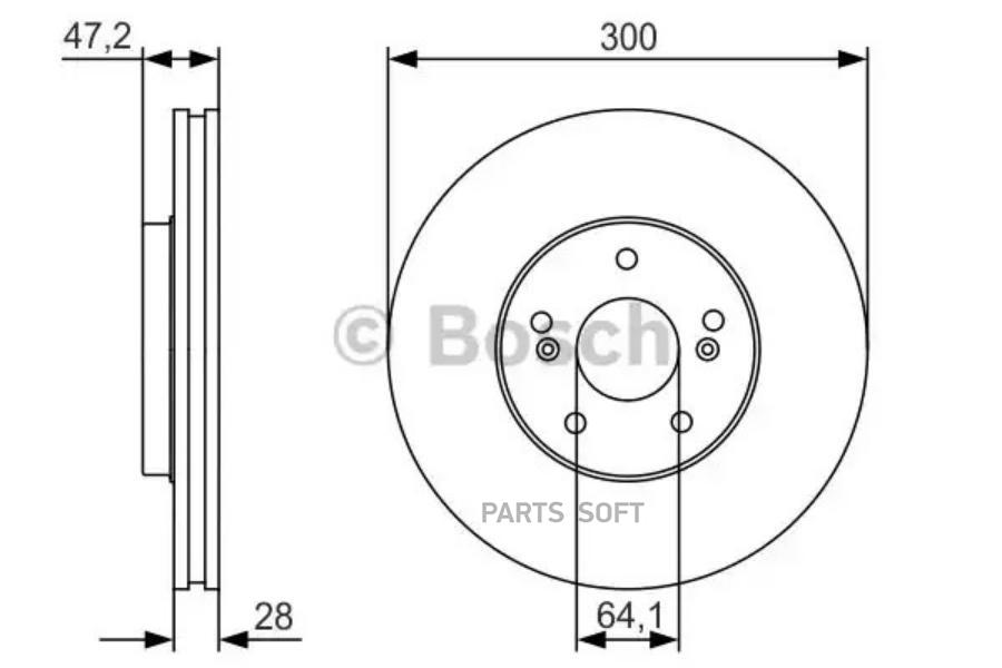 

Тормозной диск Bosch комплект 1 шт. 0986479R47