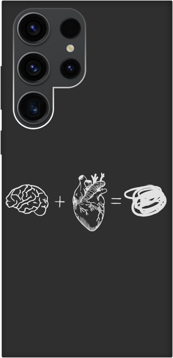 

Чехол на Samsung Galaxy S23 Ultra "Brain Plus Heart W" черный, Черный;белый, 158349