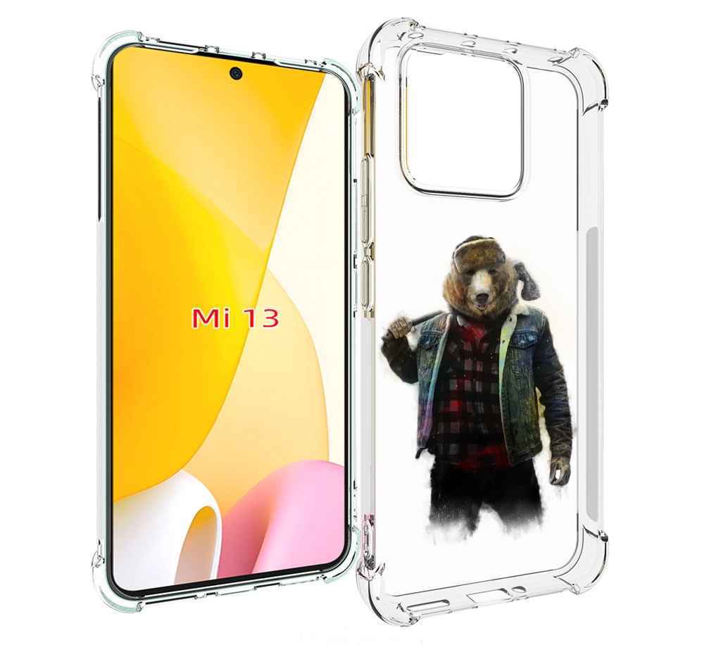 

Чехол MyPads медведь с топором для Xiaomi 13, Прозрачный, Tocco