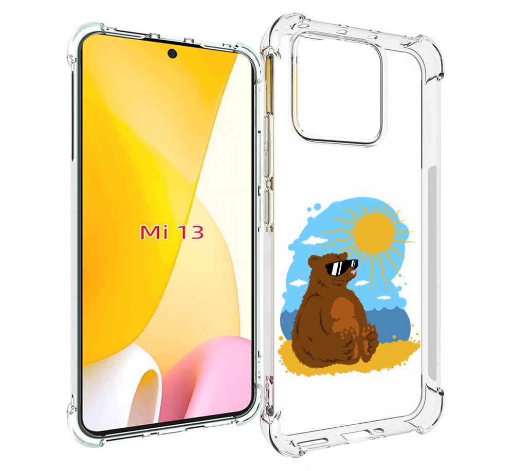 

Чехол MyPads медведь на чиле для Xiaomi 13, Прозрачный, Tocco