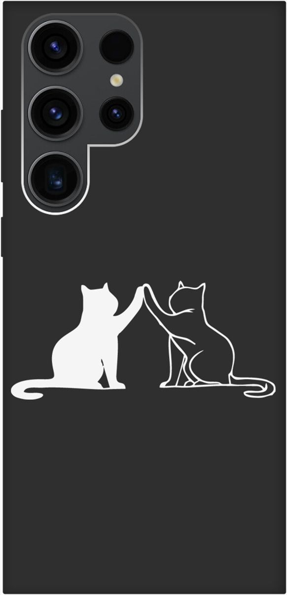 

Чехол на Samsung Galaxy S23 Ultra с 3D принтом "Cats W" черный, Черный;белый, 158349