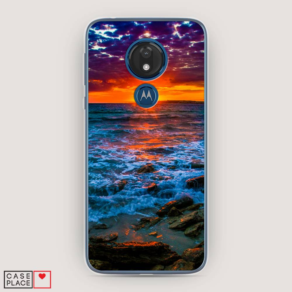 

Чехол для Motorola Moto G7 "Закат 1", Оранжевый;синий, 241150-2