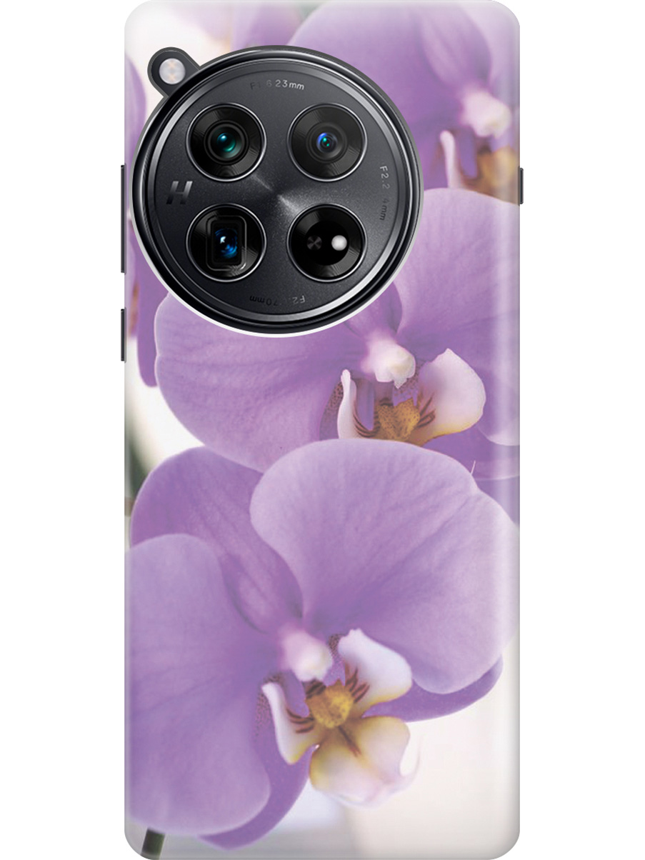 

Силиконовый чехол на OnePlus 12 с рисунком "Сиреневые орхидеи", Фиолетовый;серый, 20012114