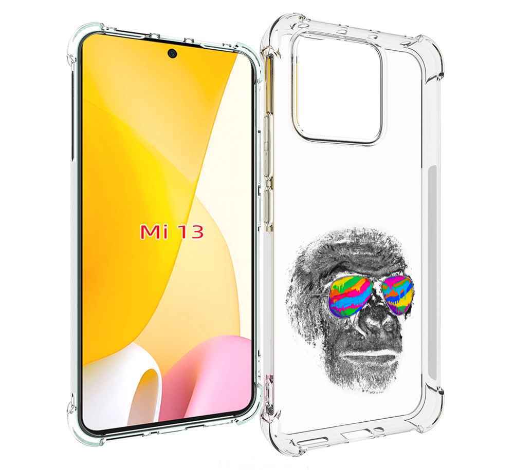 

Чехол MyPads крутая обезьяна в очках для Xiaomi 13, Прозрачный, Tocco