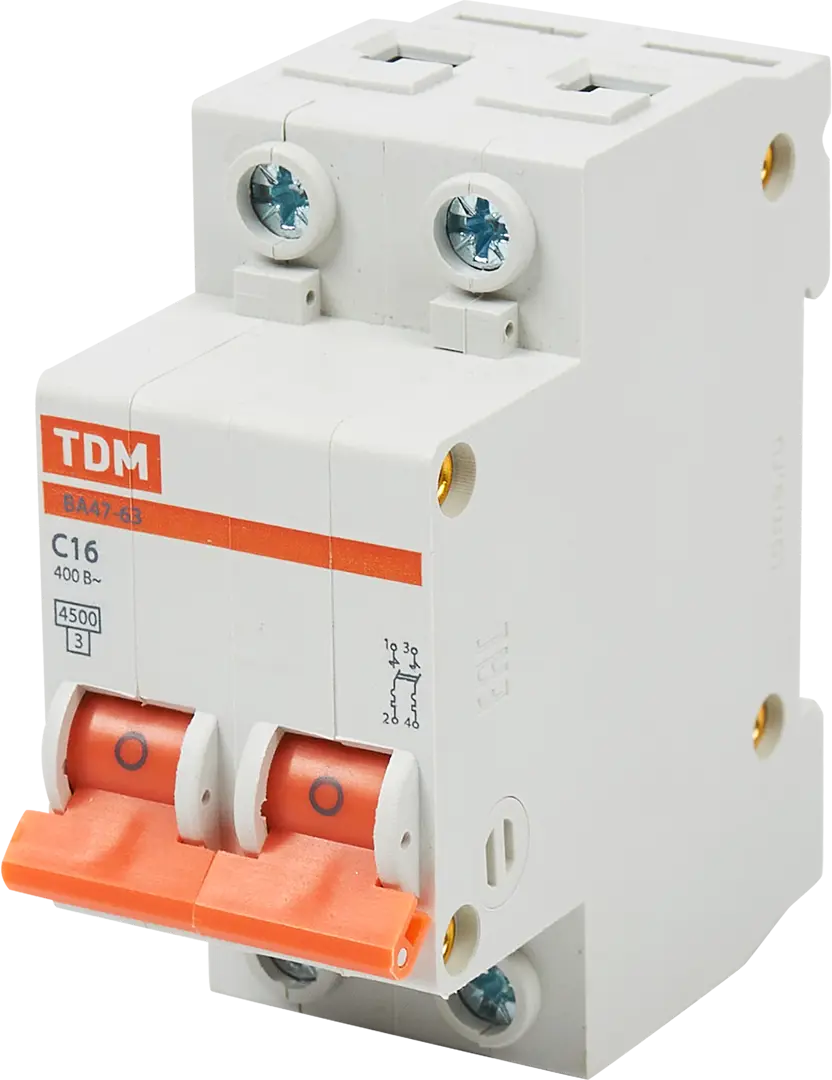 замок почтовый tdm electric 1 8х2х4 см sq0825 0011 Автоматический выключатель TDM Electric ВА47-63 2P C16 А 4.5 кА SQ0218-0011