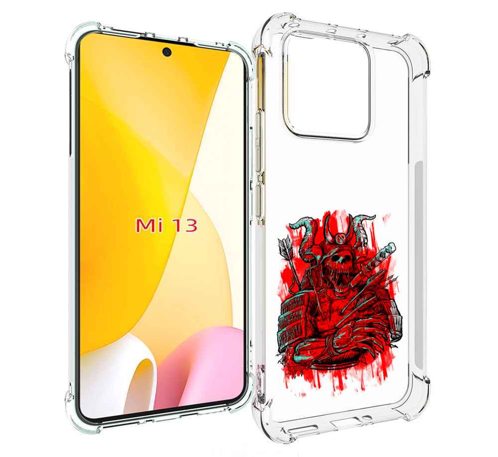 

Чехол MyPads красный скелет воин для Xiaomi 13, Прозрачный, Tocco