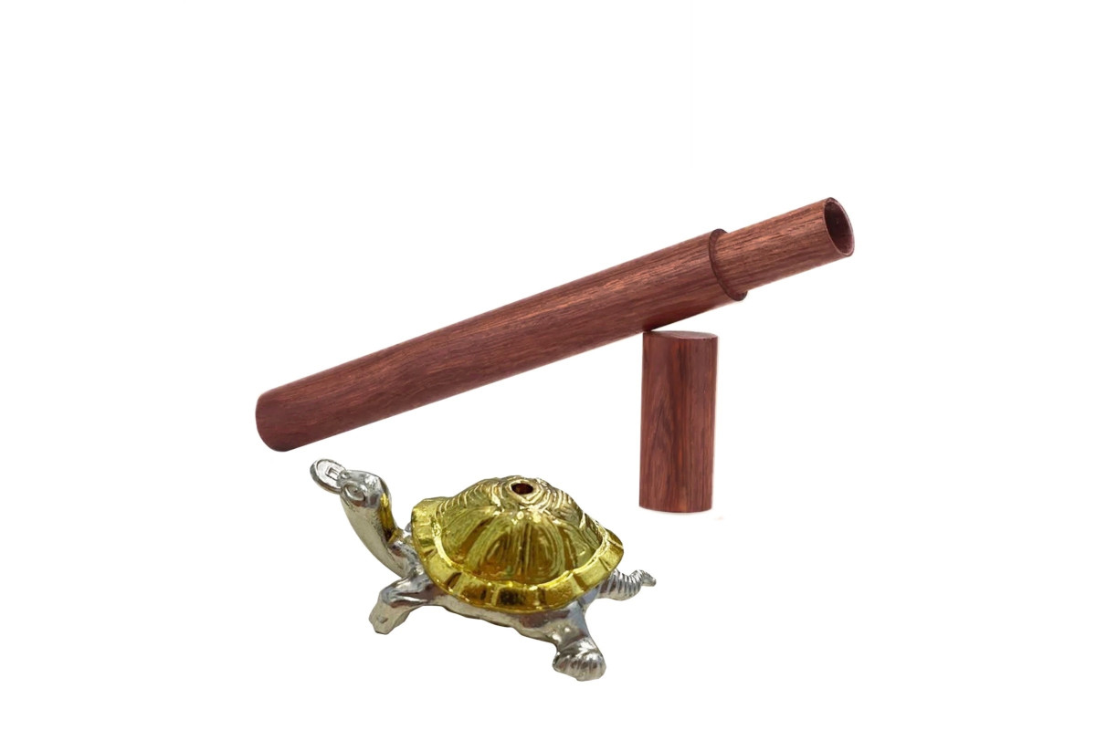 Комплект для благовоний Mobicent MCER210997: тубус 24 см и металл подставка черепаха