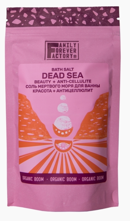Соль Мертвого моря для ванны Family Forever Factory Organic Boom красота+антицеллюлит 300г соль мертвого моря для ванны family forever красота плюс антицеллюлит 300 г 3шт
