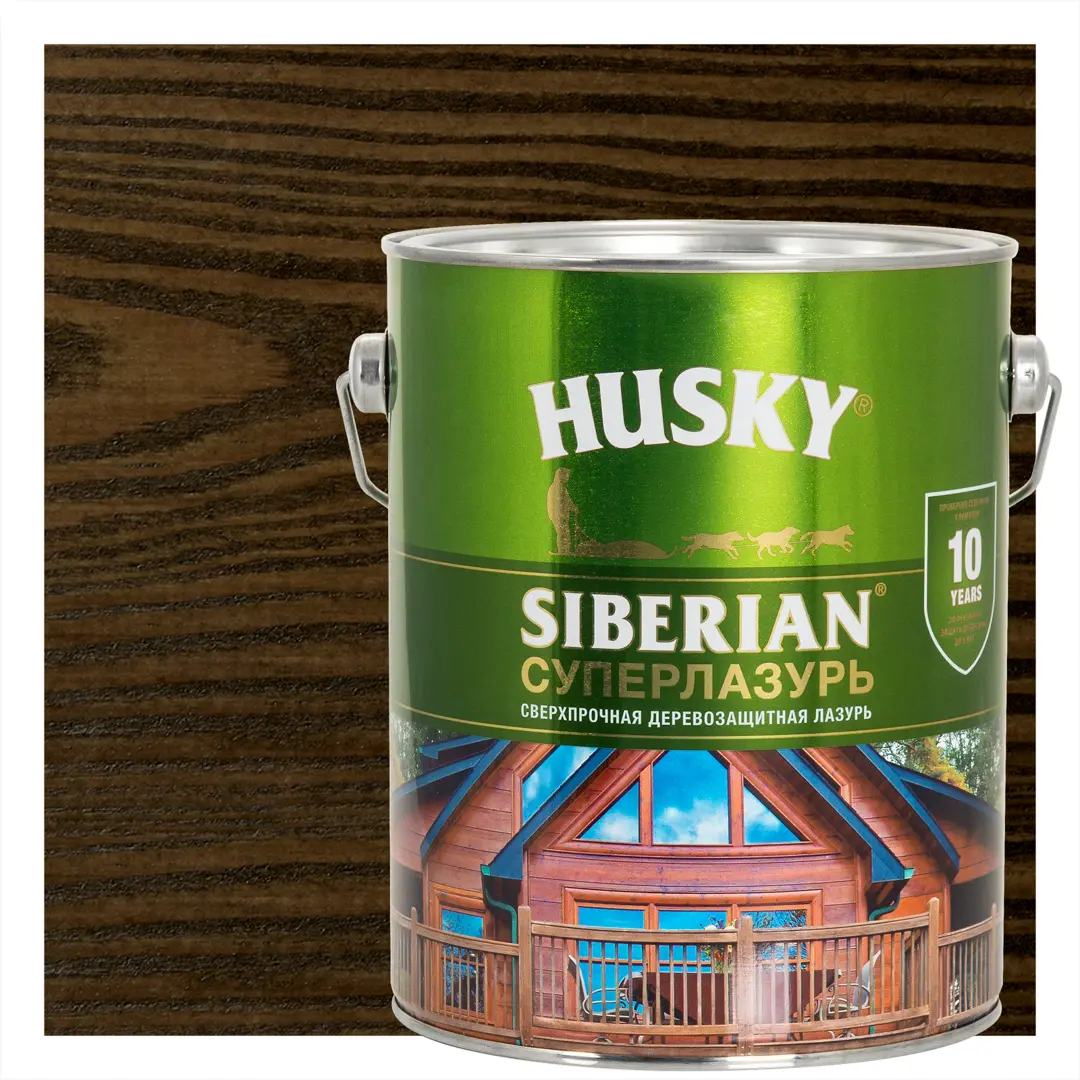 

Лазурь для дерева Husky Siberian Суперлазурь цвет палисандр 2.7 л, Коричневый