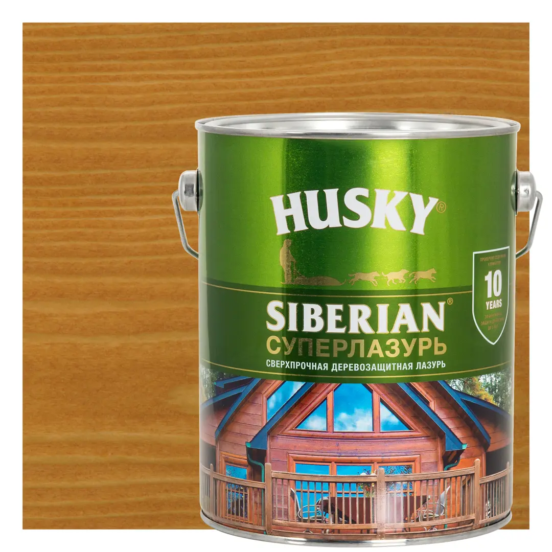 

Лазурь для дерева Husky Siberian Суперлазурь цвет Орегон 2.7 л, Коричневый