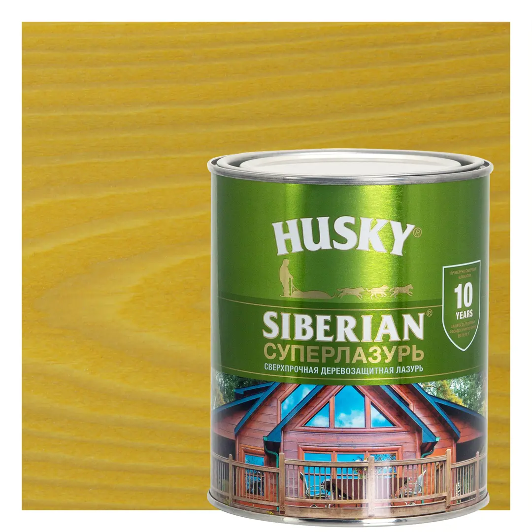 

Лазурь для дерева Husky Siberian Суперлазурь цвет калужница 0.9 л, Бежевый