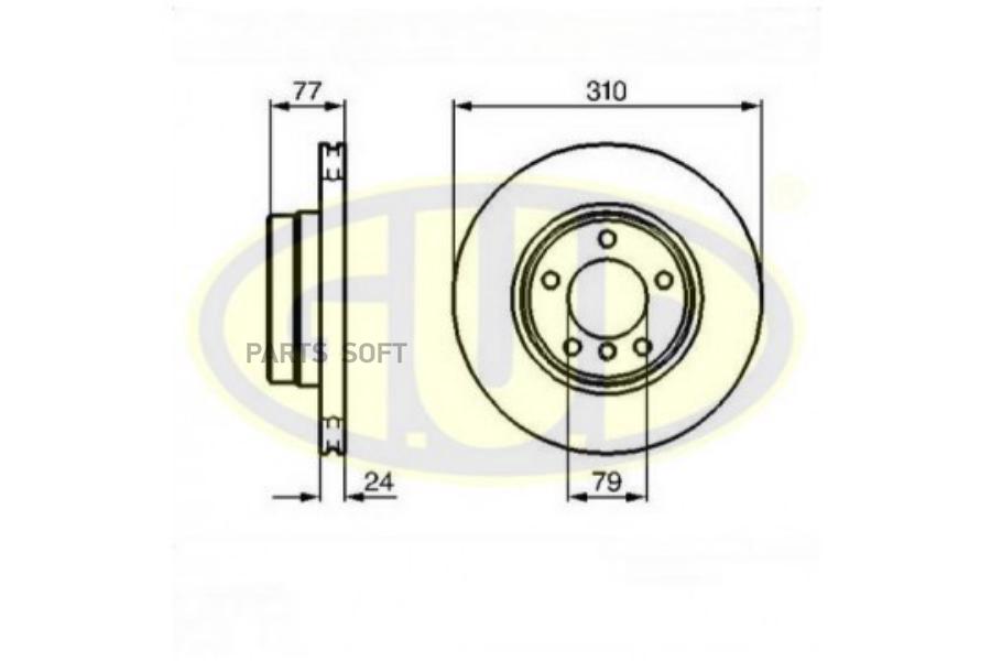 GUD GDB124181 ДИСК ТОРМ BMW E60/E61 2.0/2.0D/2.5/2.5D 03- ПЕР ВЕНТ 310X24