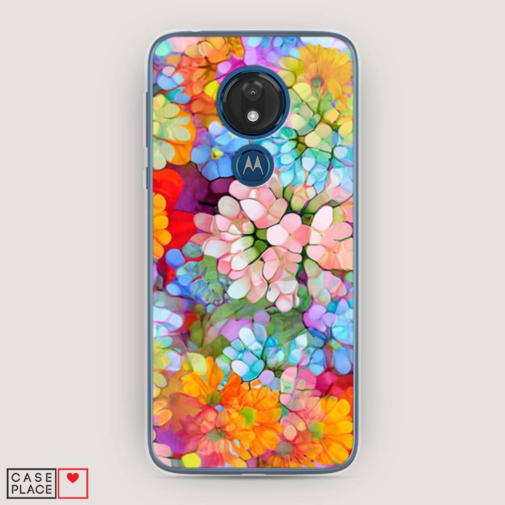 

Чехол для Motorola Moto G7 "Цветы витраж", Оранжевый;розовый;голубой, 241150-3