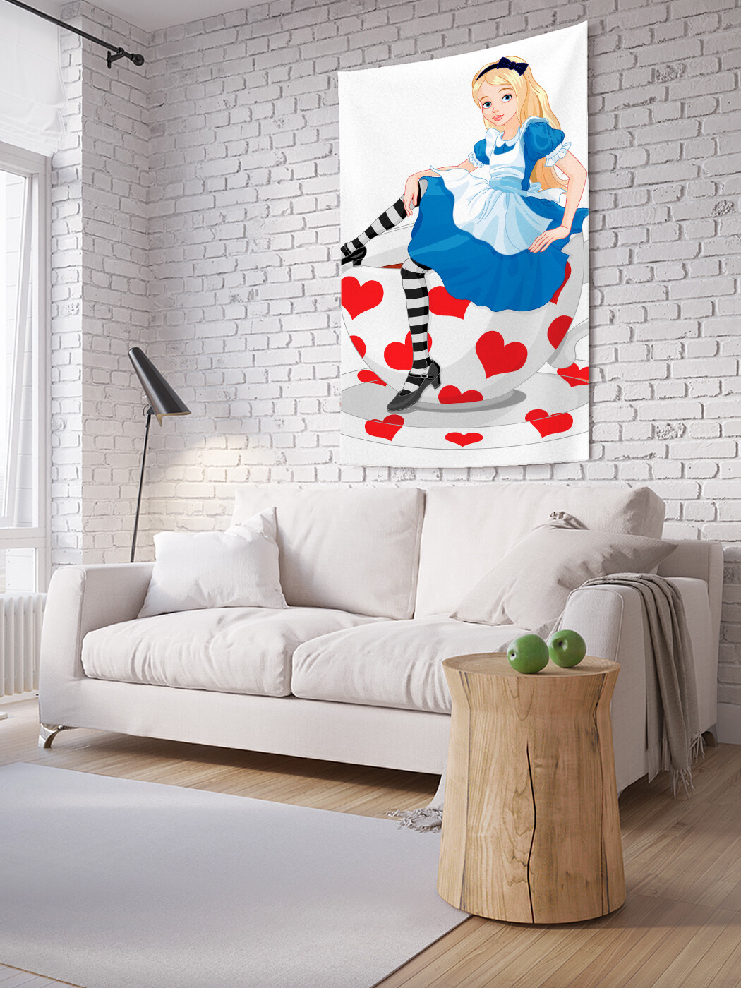 

Вертикальное фотопанно JoyArty Алиса на кружке, из ткани, 100х150 см