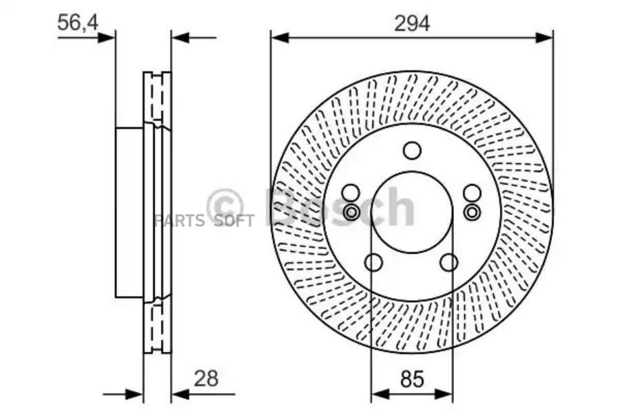 

Тормозной диск Bosch комплект 1 шт. 0986479D32