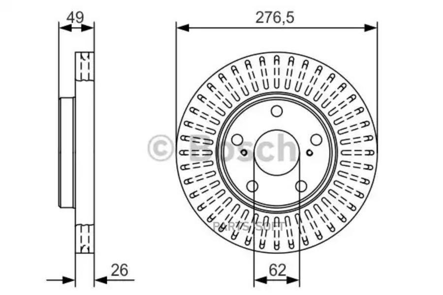 

Тормозной диск Bosch комплект 1 шт. 0986479A62