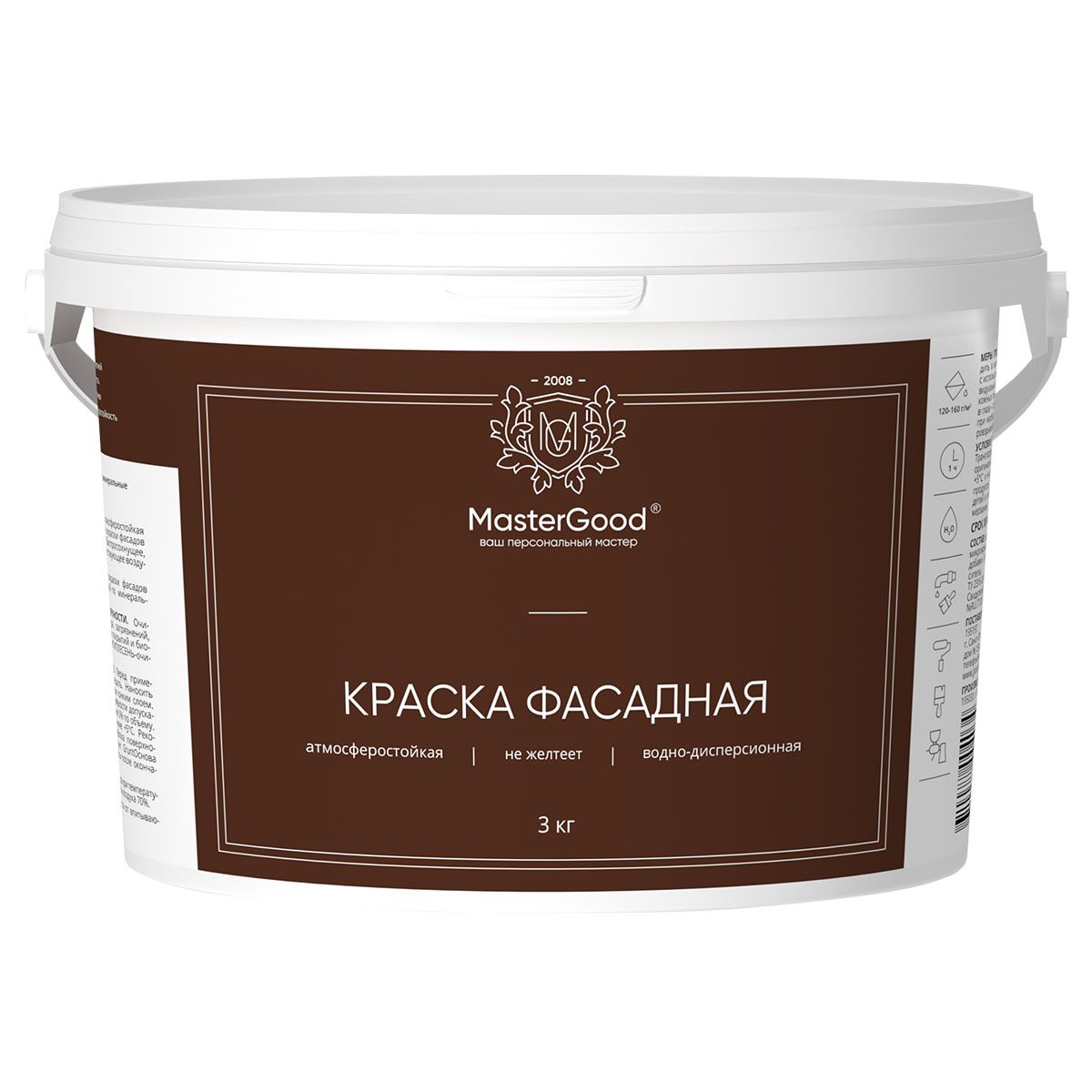 фото Краска акриловая master good фасадная, 3 кг