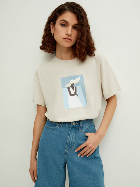 

Футболка женская ZARINA 2266531433 бежевая XS, 2266531433