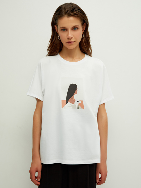 

Футболка женская ZARINA 2266531433 белая XL, 2266531433