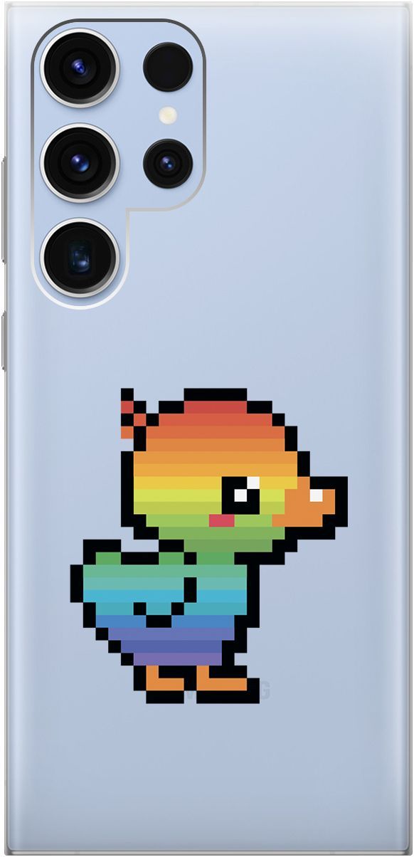 

Чехол на Samsung Galaxy S23 Ultra "Pixel Duck" прозрачный, Прозрачный;желтый, 158346