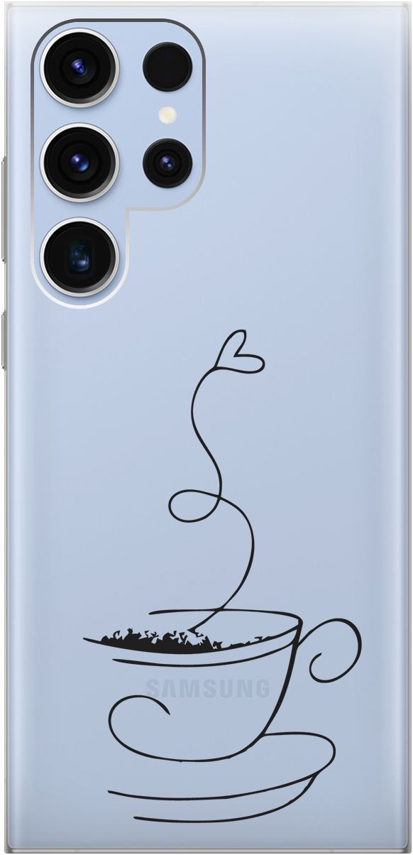 

Чехол на Samsung Galaxy S23 Ultra "Coffee Love" прозрачный, Прозрачный;черный, 158346