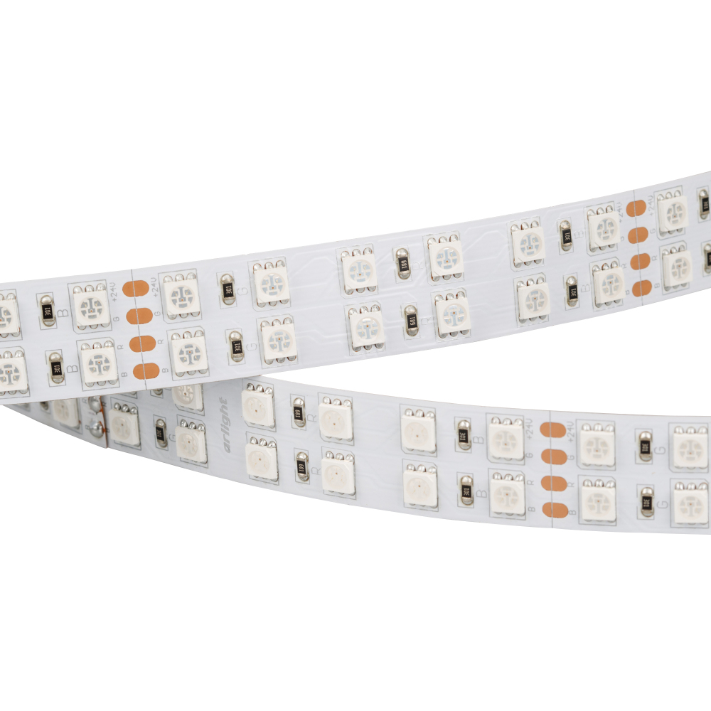 

Лента RT 2-5000 24V RGB 2x2 (5060, 720 LED, LUX) (Arlight, 34.4 Вт/м, IP20)