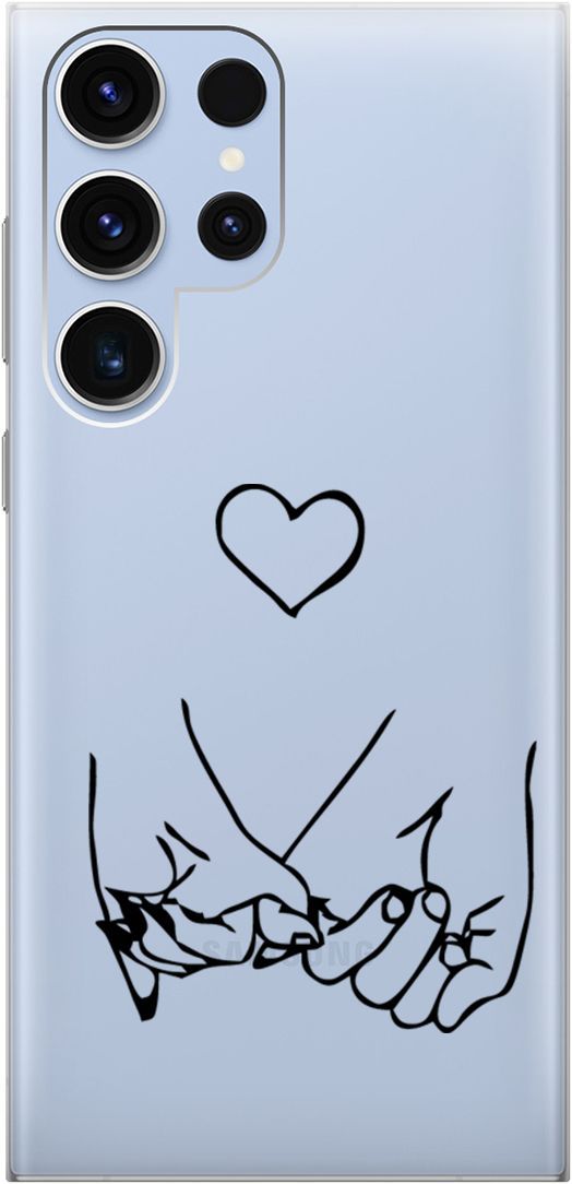 

Чехол на Samsung Galaxy S23 Ultra "Lovers Hands" прозрачный, Прозрачный;черный, 158346