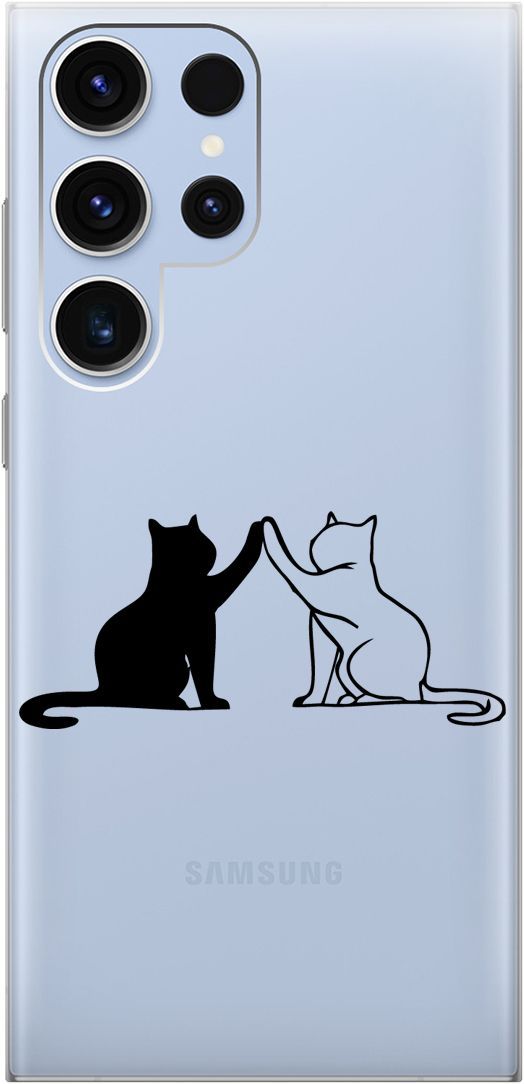 

Чехол на Samsung Galaxy S23 Ultra с 3D принтом "Cats" прозрачный, Прозрачный;черный, 158346