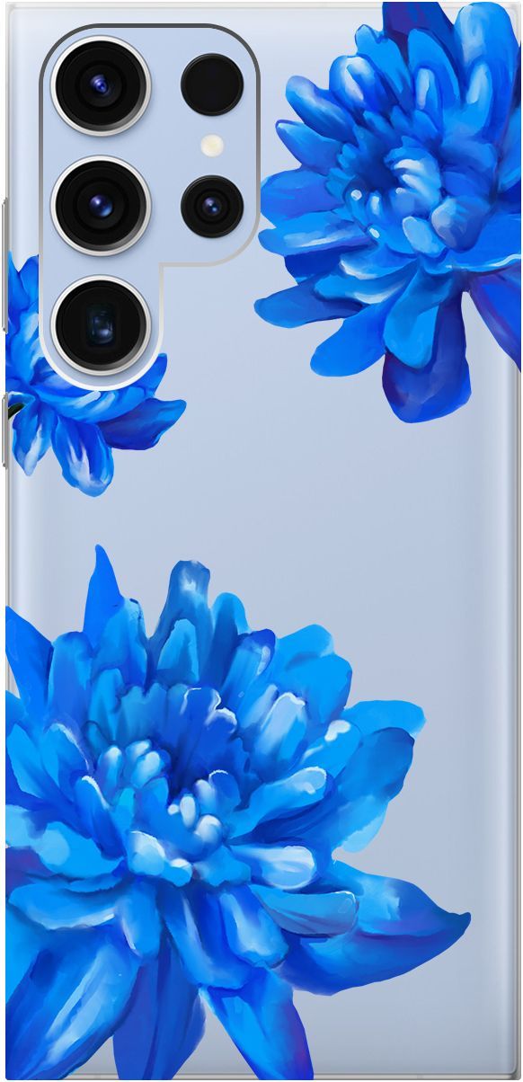 

Чехол на Samsung Galaxy S23 Ultra "Amazing Asters" прозрачный, Прозрачный;голубой, 158346