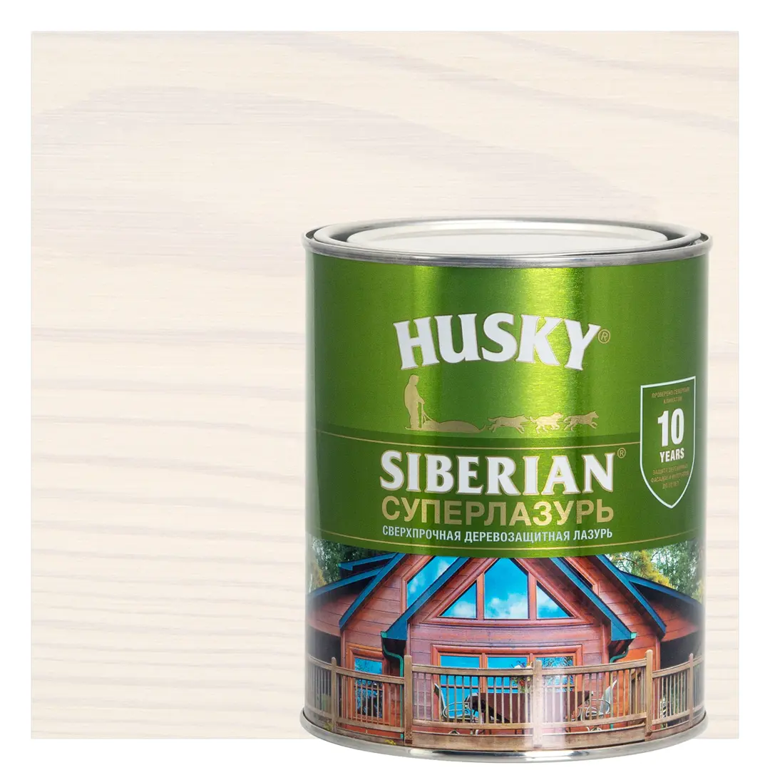 

Лазурь для дерева Husky Siberian Суперлазурь цвет белый 0.9 л