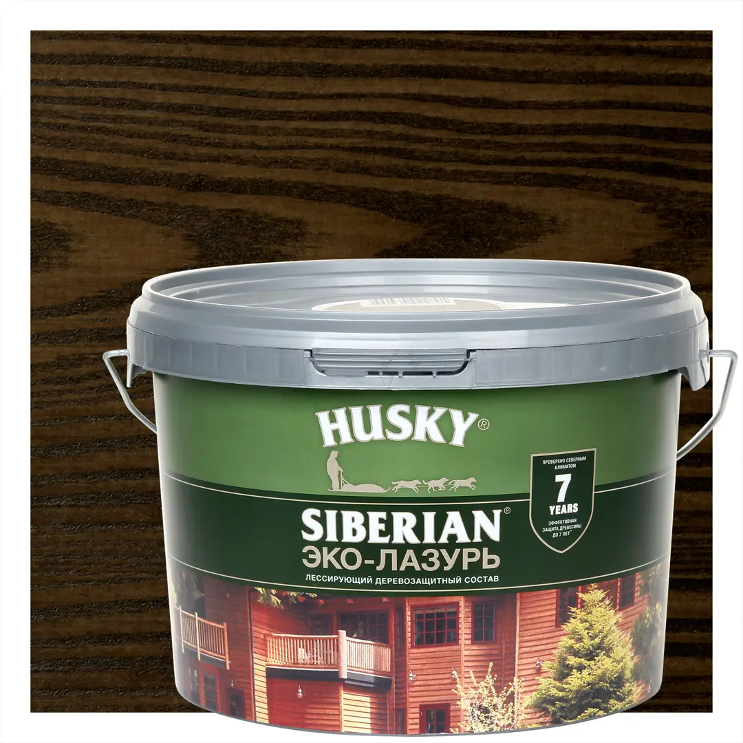 

Эко-лазурь Husky Siberian полуматовая цвет палисандр 2.5 л