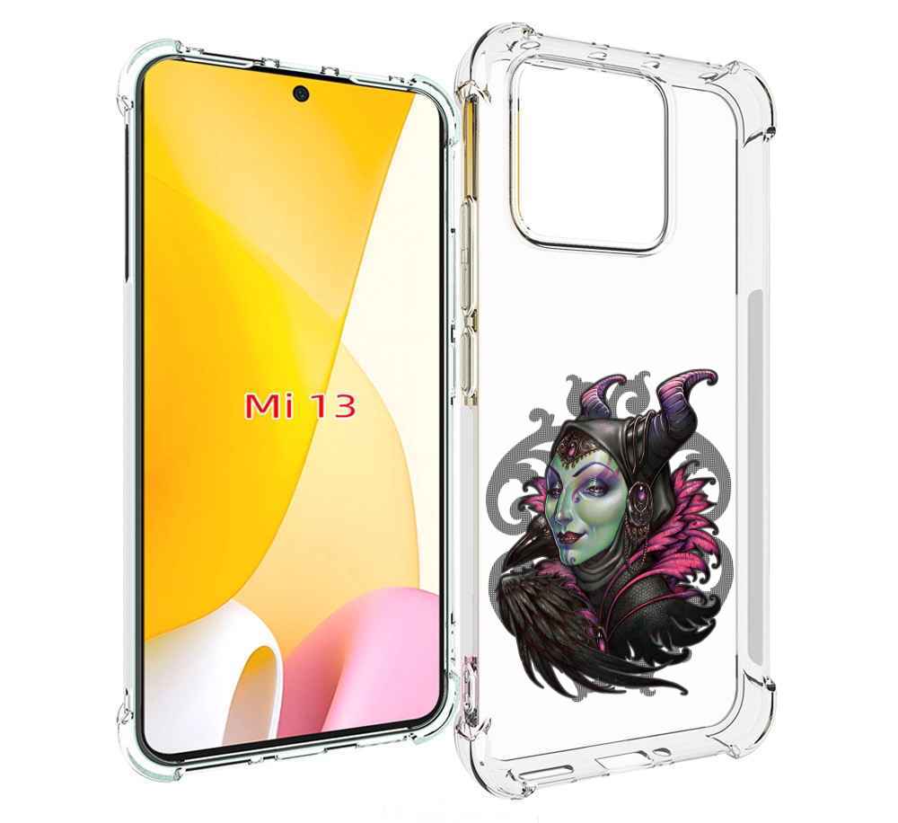 

Чехол MyPads зеленая девушка с вороном для Xiaomi 13, Прозрачный, Tocco