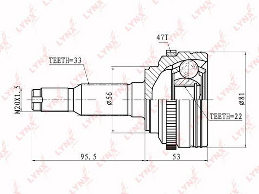 

ШРУС наруж.СHEVROLET LACETTI 1.4-1.8 05=>/NUBIRA 1.6 05=>