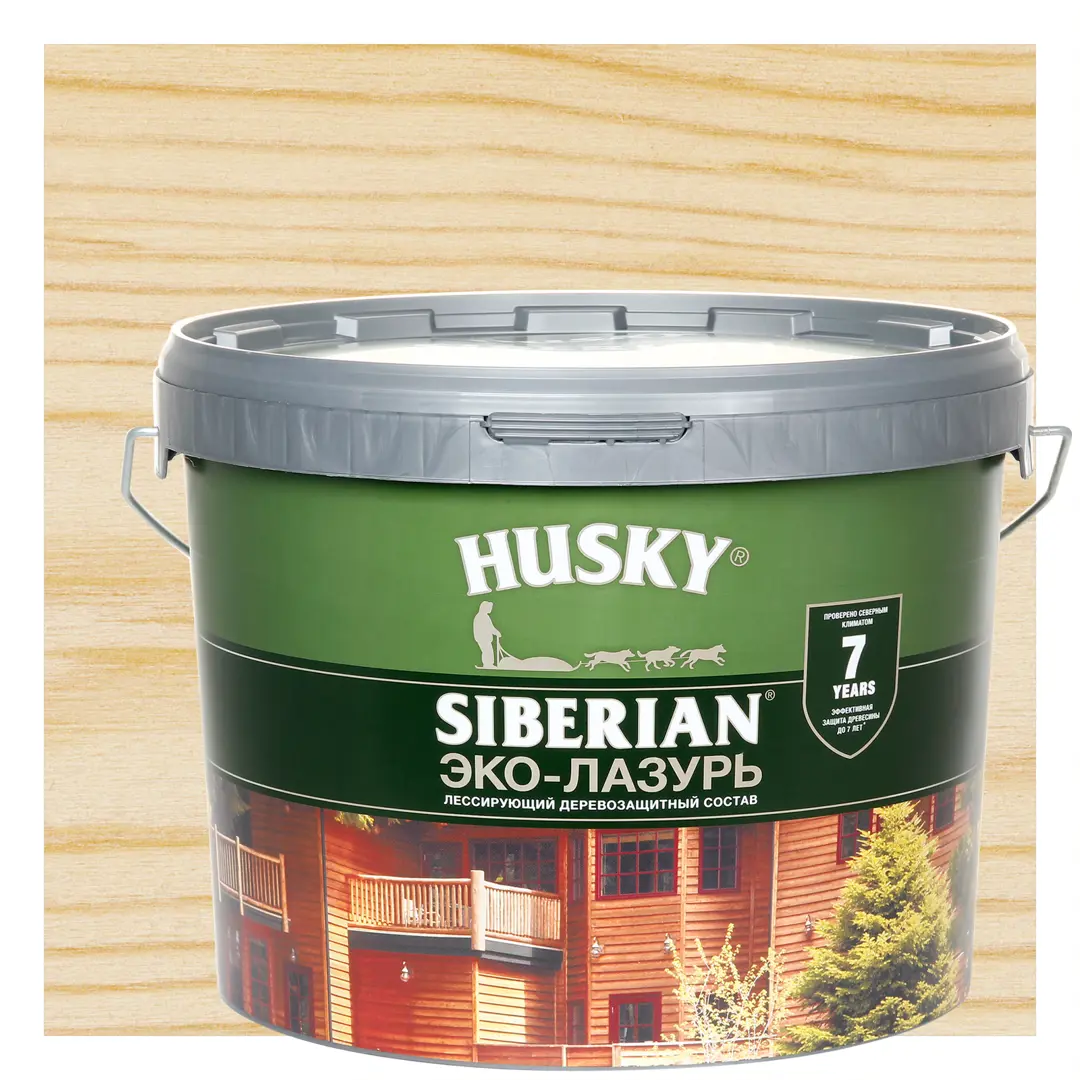 

Эко-лазурь Husky Siberian полуматовая цвет бесцветный 9 л