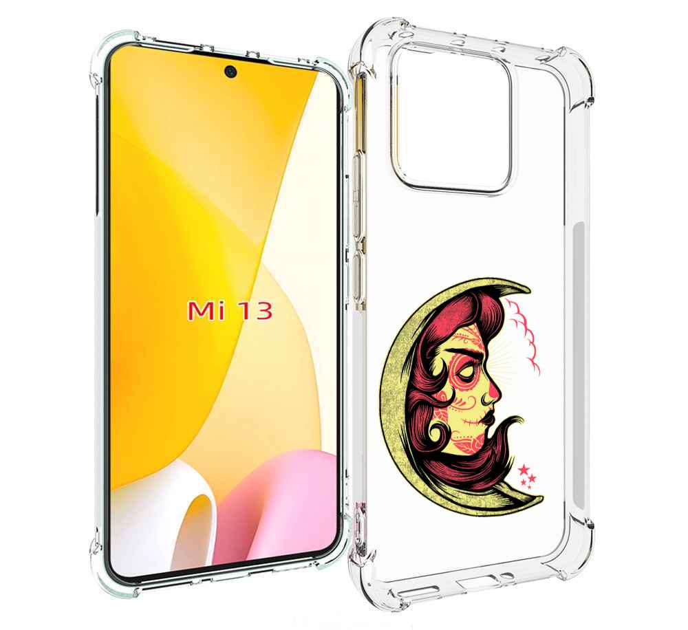 

Чехол MyPads желтый полумесяц с лицом девушки для Xiaomi 13, Прозрачный, Tocco
